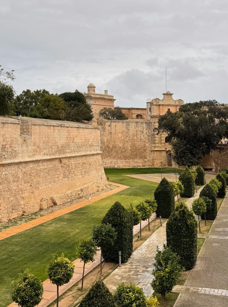 Medieval walls and fortified gate of Mdina, Malta's Silent City