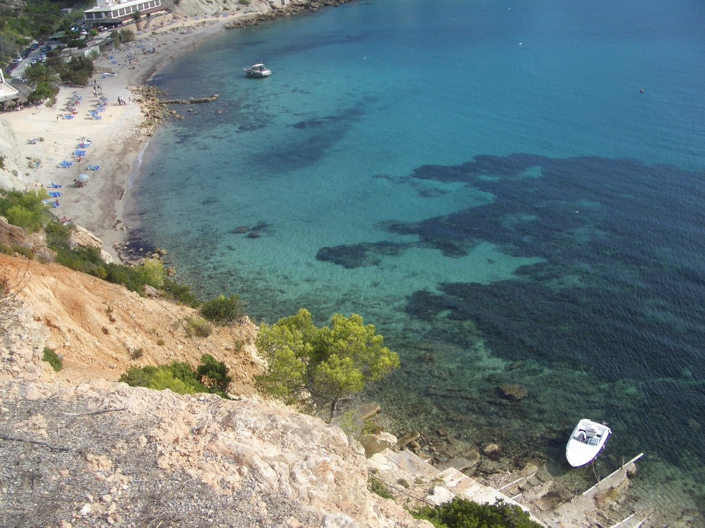 Drive 2 Es Vedra west coast drive Ibiza C-731 - Es Vedra volcanic rock at sunset from Cala d'Hort.