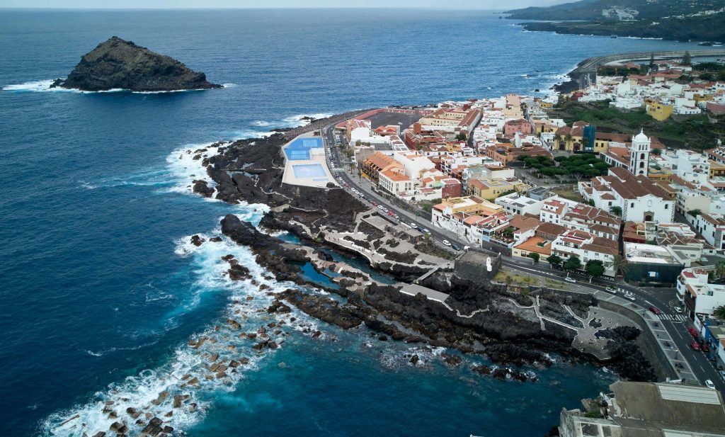 Drive 4 north coast loop Tenerife - Garachico colonial harbour town with El Caleton natural pools.