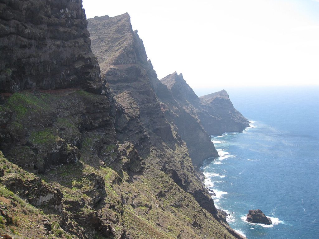 Drive 3 west coast GC-200 Gran Canaria - Mirador del Balcon viewpoint above the Atlantic cliffs.