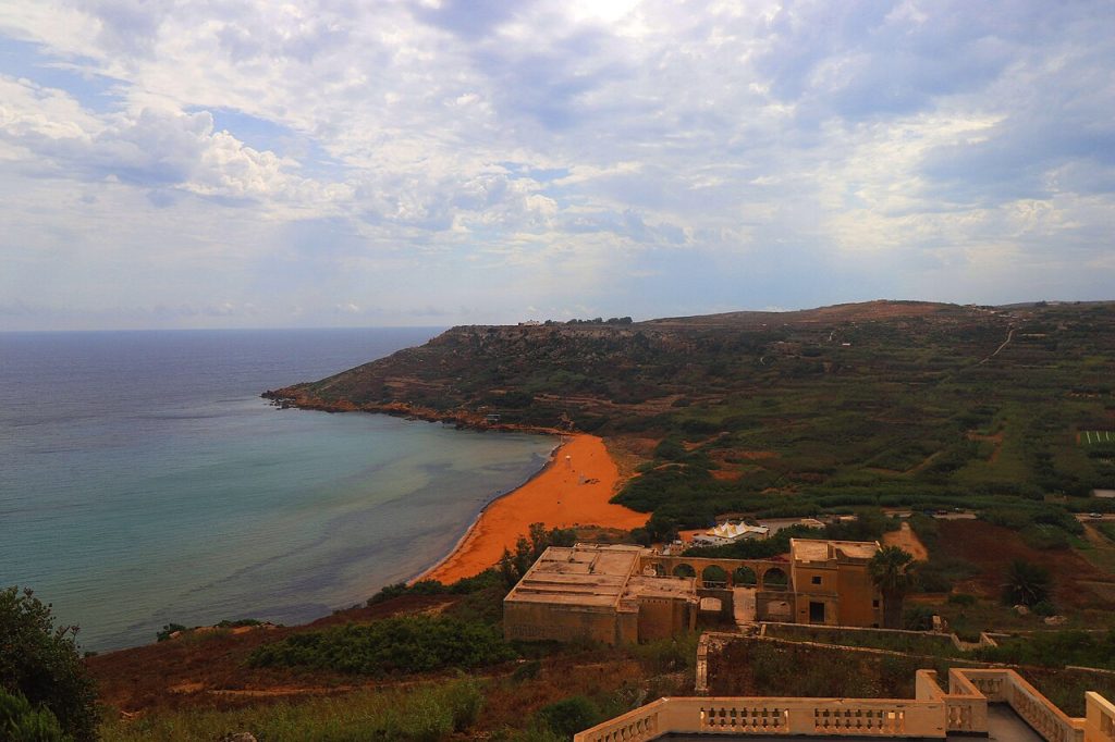 Places to visit in Malta by car - Ramla Bay, Gozo is one of the finest beaches in the Maltese islands