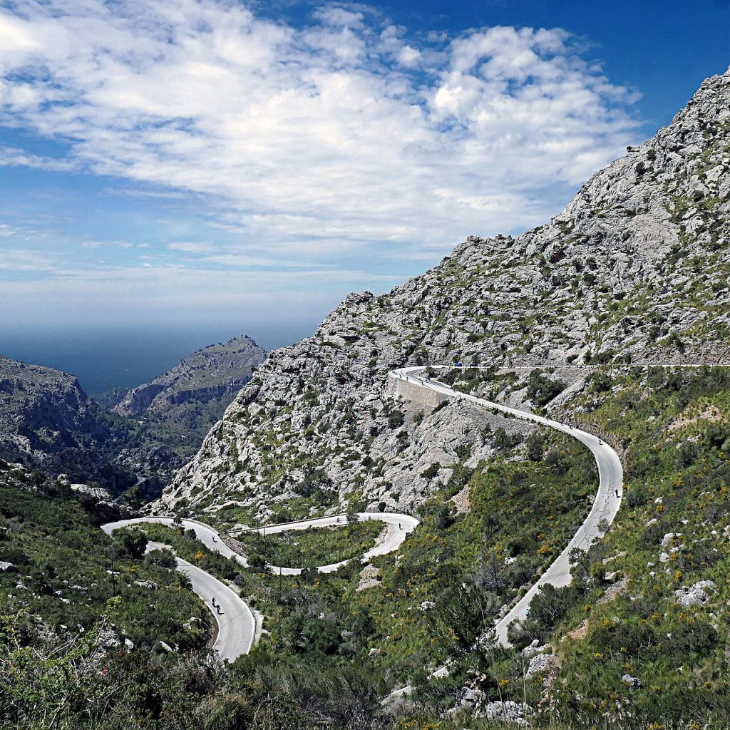 Drive 3 Sa Calobra road Mallorca - the 270 degree loop hairpin on the most dramatic road on the island