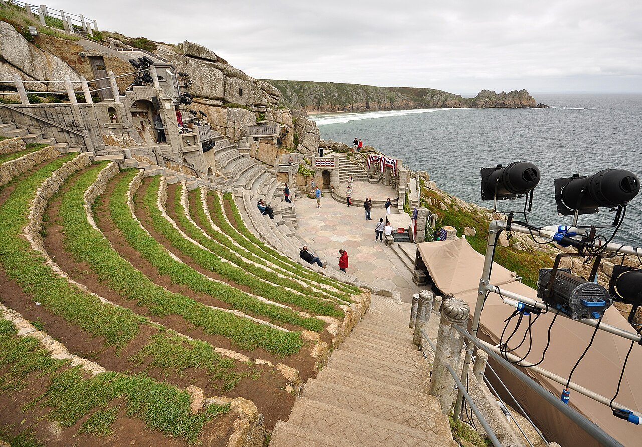 The Minack Theatre near Porthcurno, carved into the cliffs on the Land's End Cornwall scenic drive