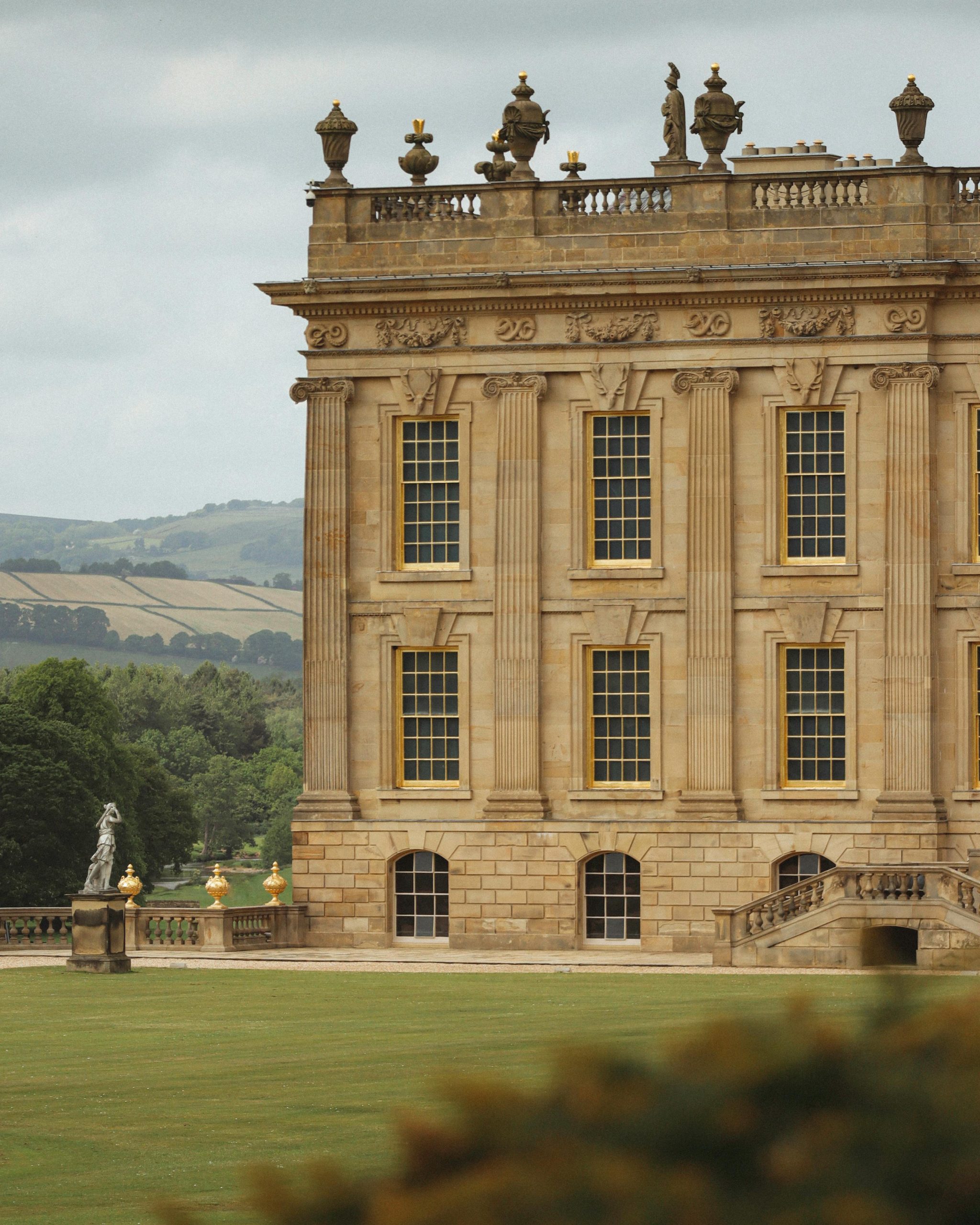 Chatsworth House near Bakewell, a gentle and stately Peak District scenic drive through the Derwent Valley