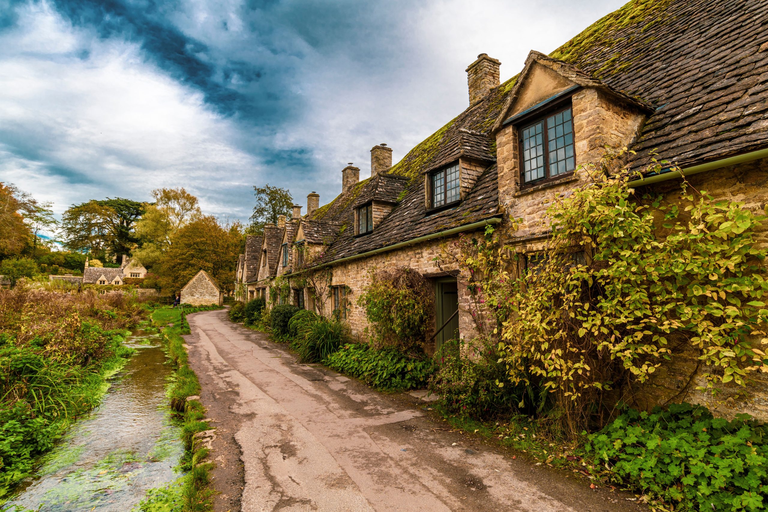 Arlington Row weavers' cottages in Bibury, Cotswolds