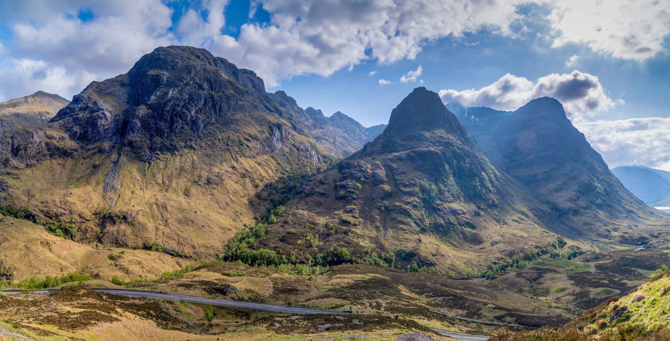 The Three Sisters of Glencoe seen from the A82