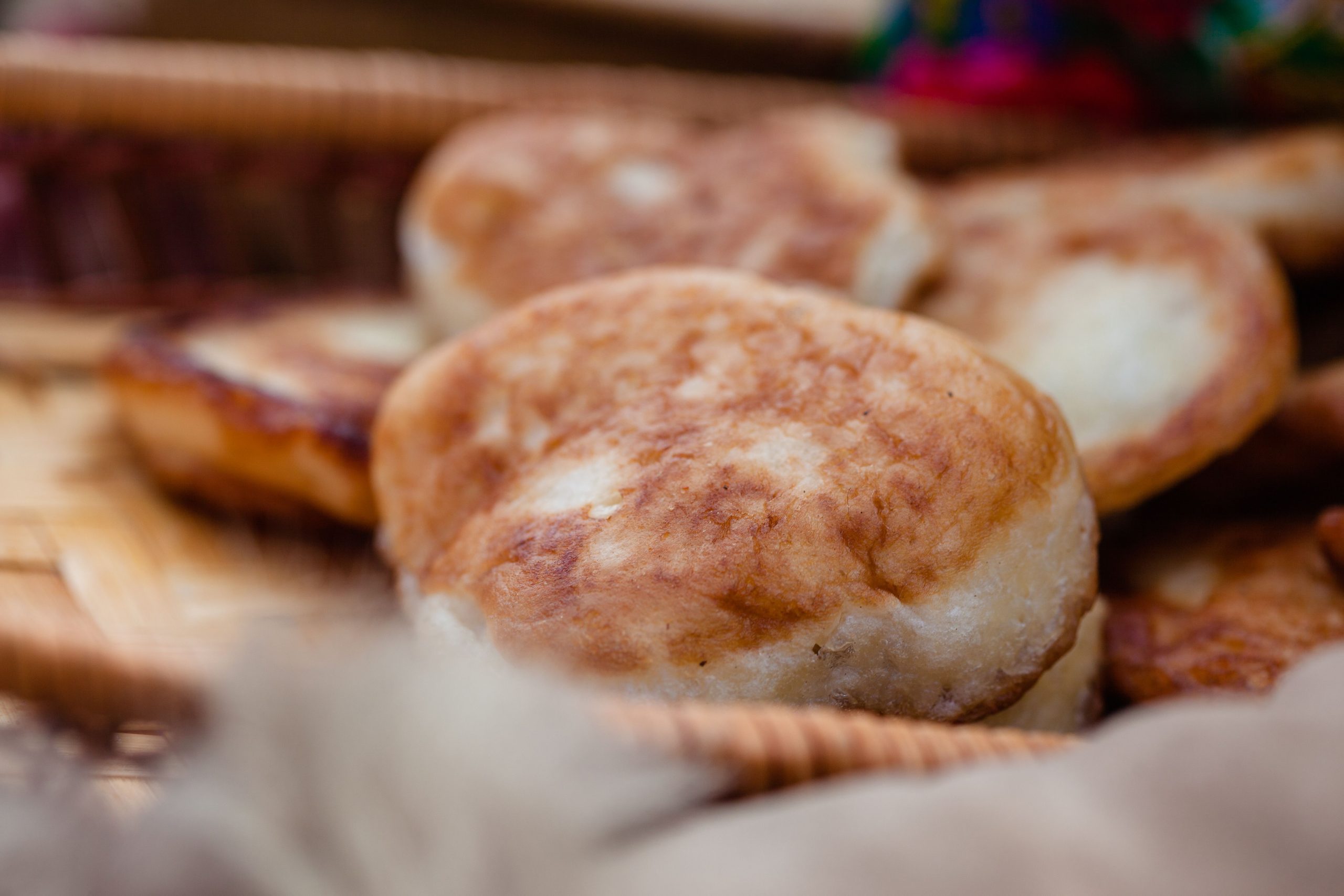 Bolos levedos, the traditional sweet Azorean griddle muffins from Sao Miguel