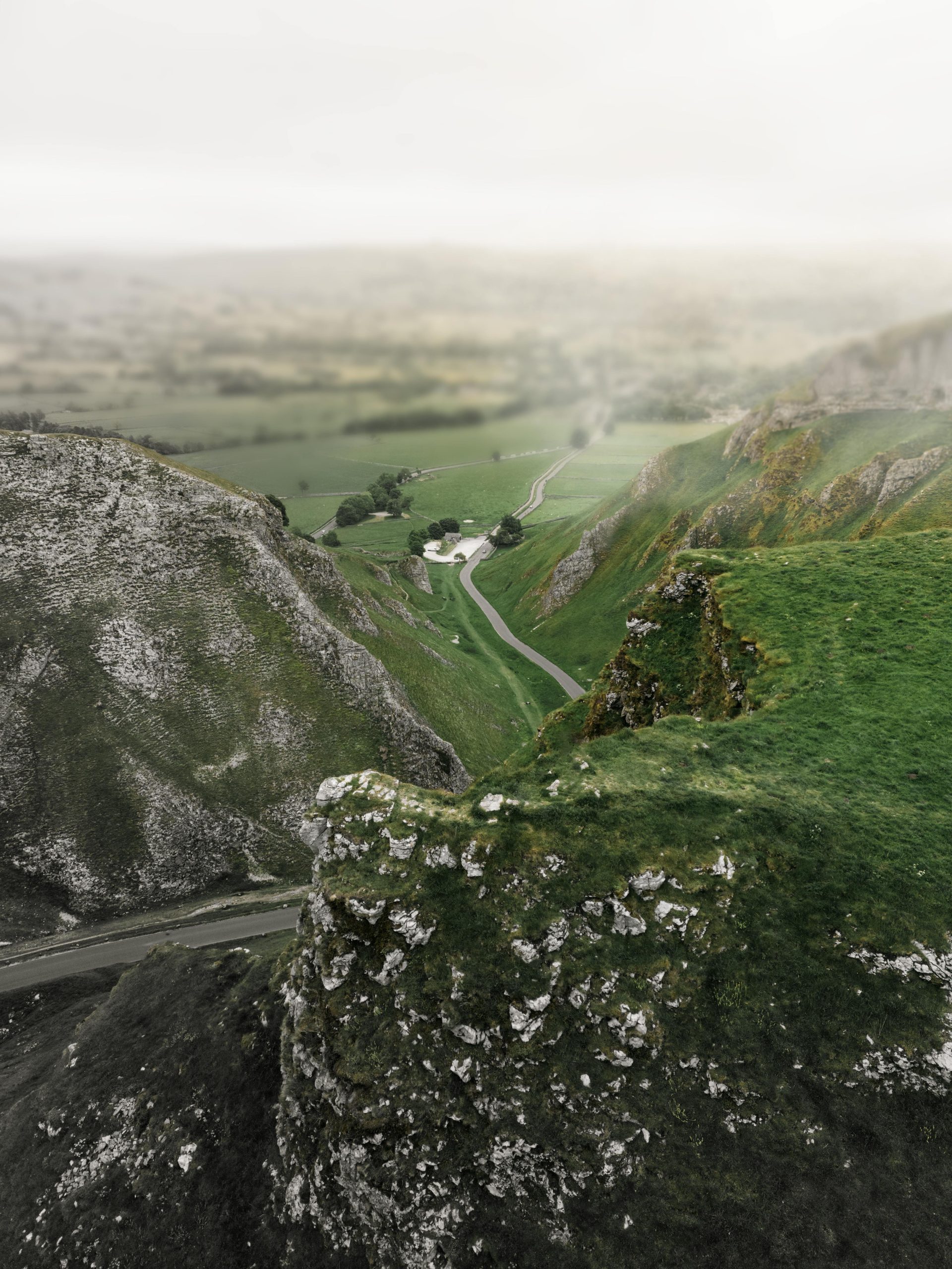 Winnats Pass near Castleton, the most dramatic of the Peak District scenic drives through a steep limestone gorge