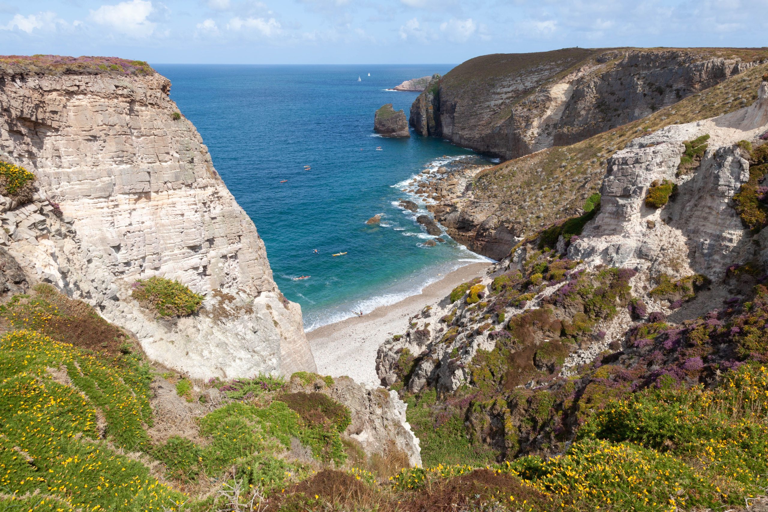 Cap Fréhel cliffs and lighthouse, the wildest stop on the Emerald Coast scenic drive in Brittany