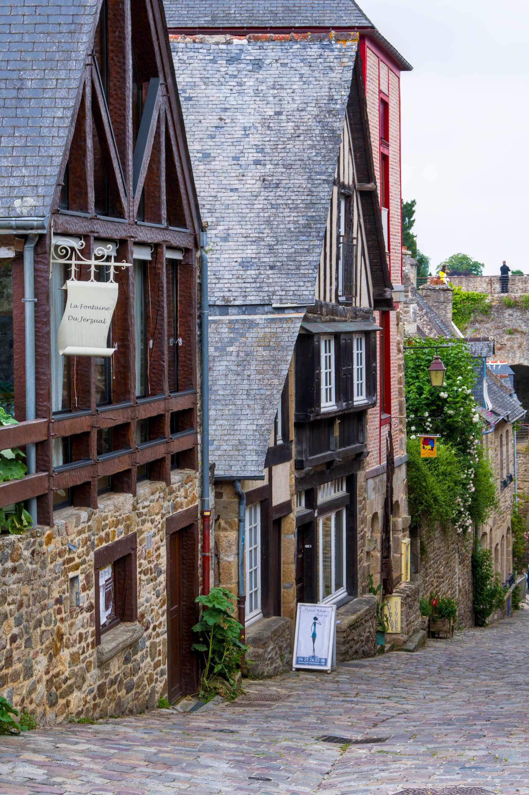 Medieval half-timbered houses on the Rue du Jerzual in Dinan, the final stop on the Emerald Coast scenic drive