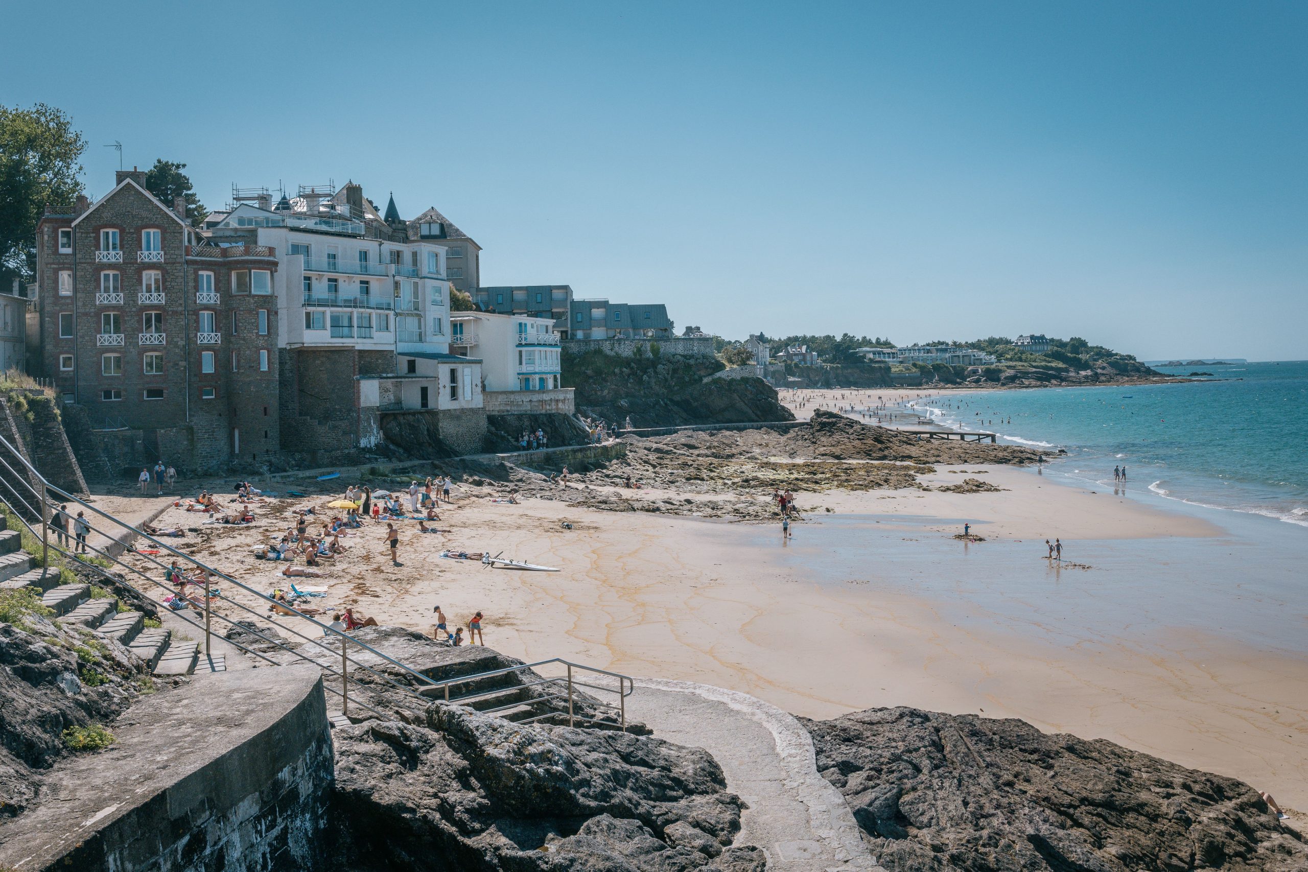 Dinard's Belle Epoque villas and striped beach tents on the Emerald Coast scenic drive