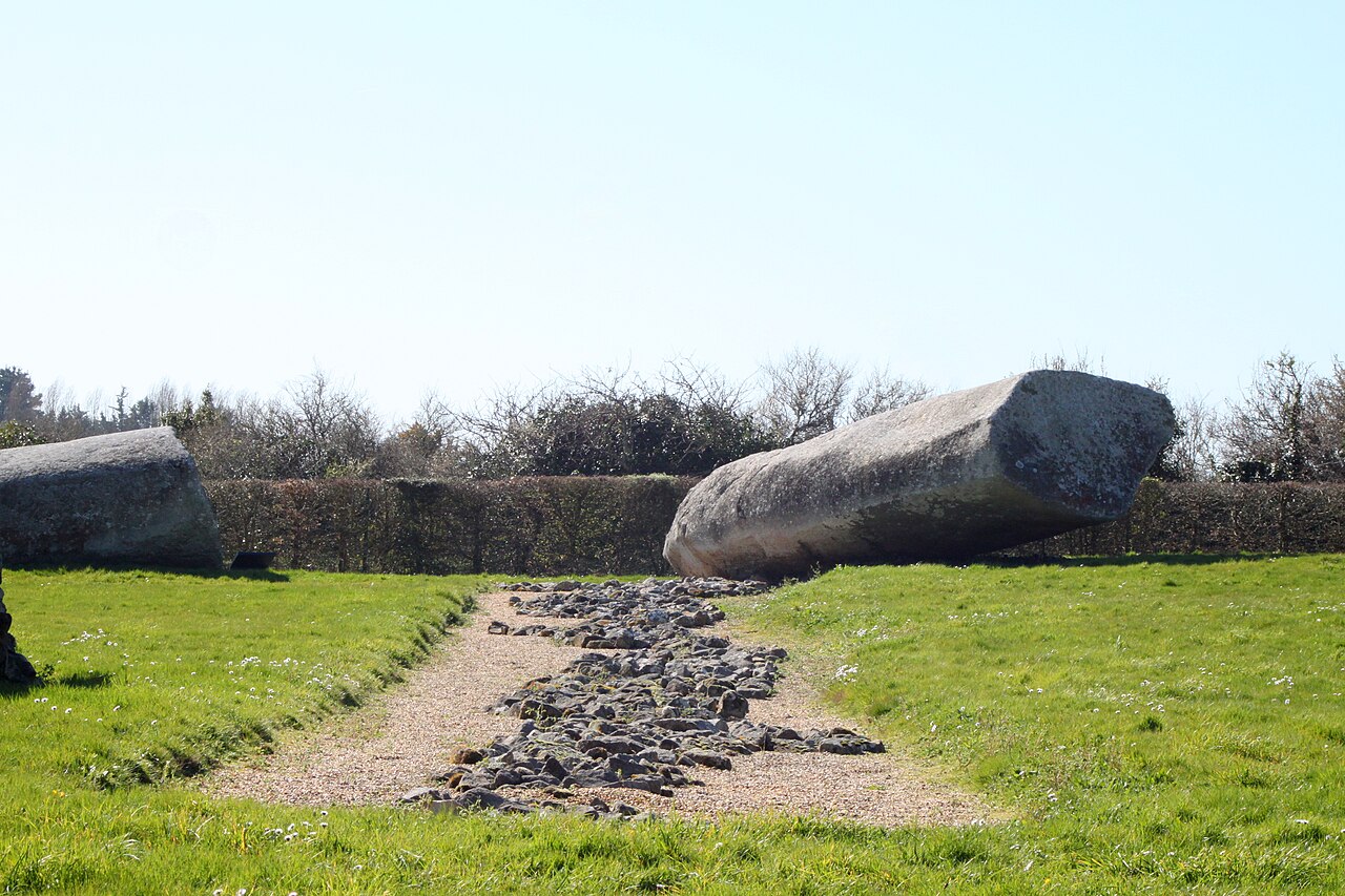 The Neolithic megaliths at Locmariaquer on the Gulf of Morbihan scenic drive