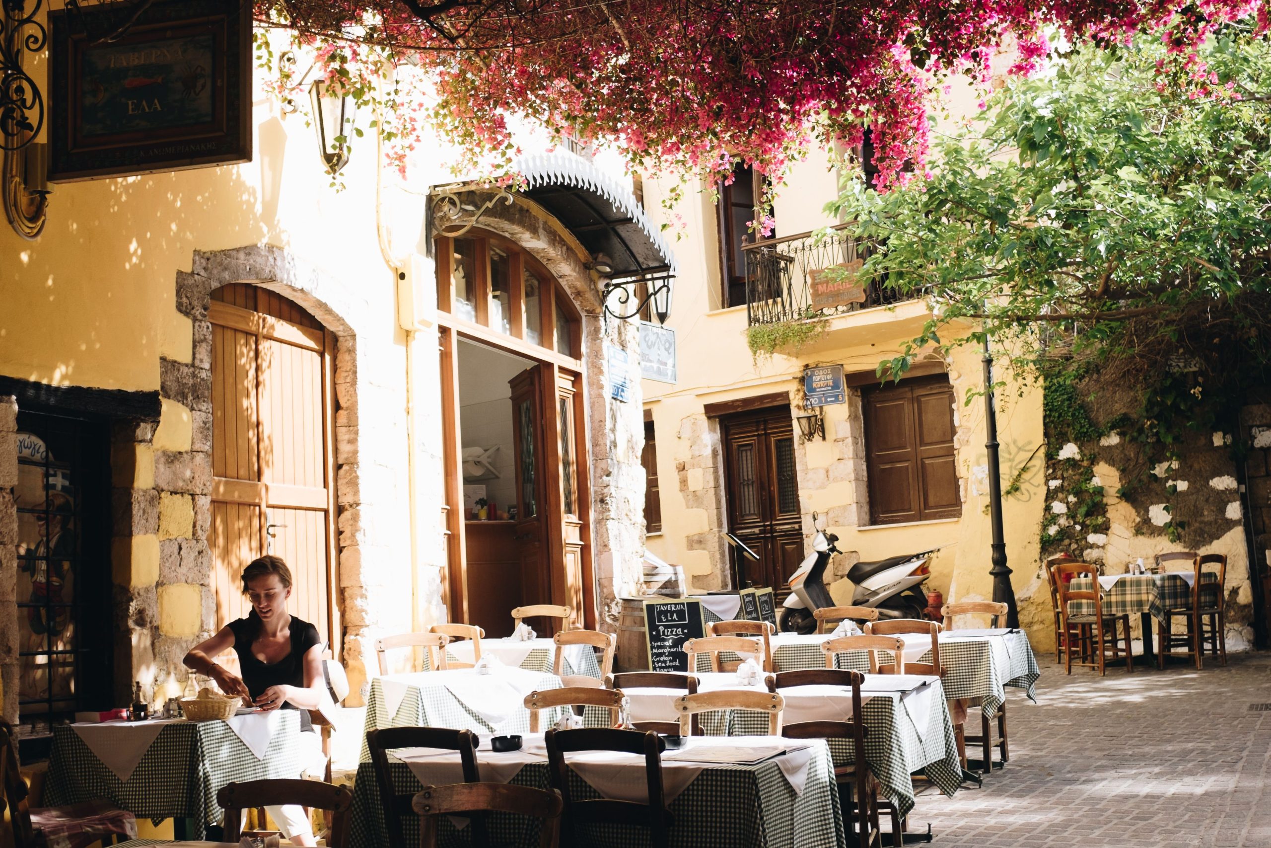 A Chania old town taverna meal, a highlight of the Akrotiri scenic drive