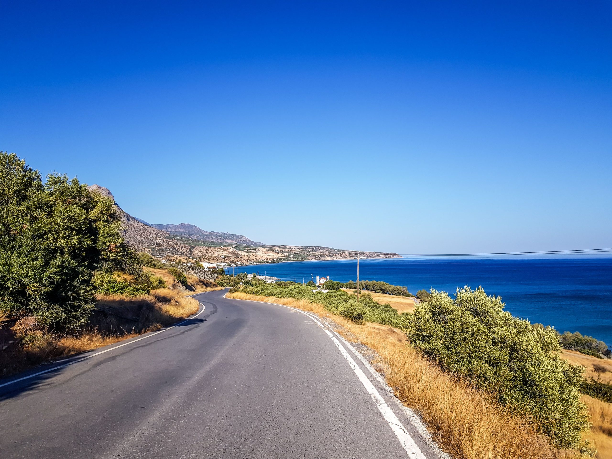 An easy coastal touring road in Crete, ideal for relaxed self-drive holidays