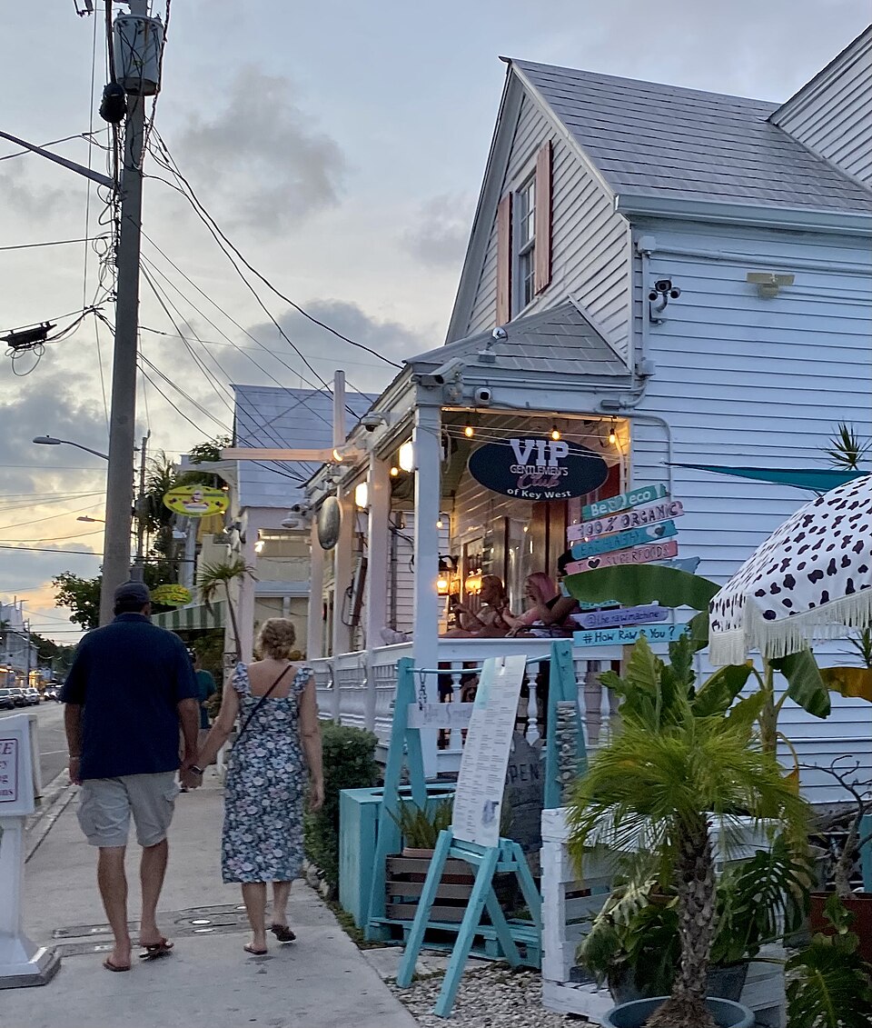 Duval Street in Key West at sunset, the final destination on the Overseas Highway road trip from car hire in Miami Downtown