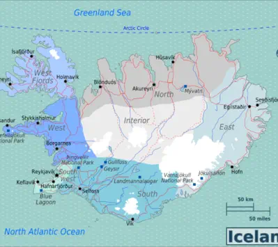 Map of Iceland