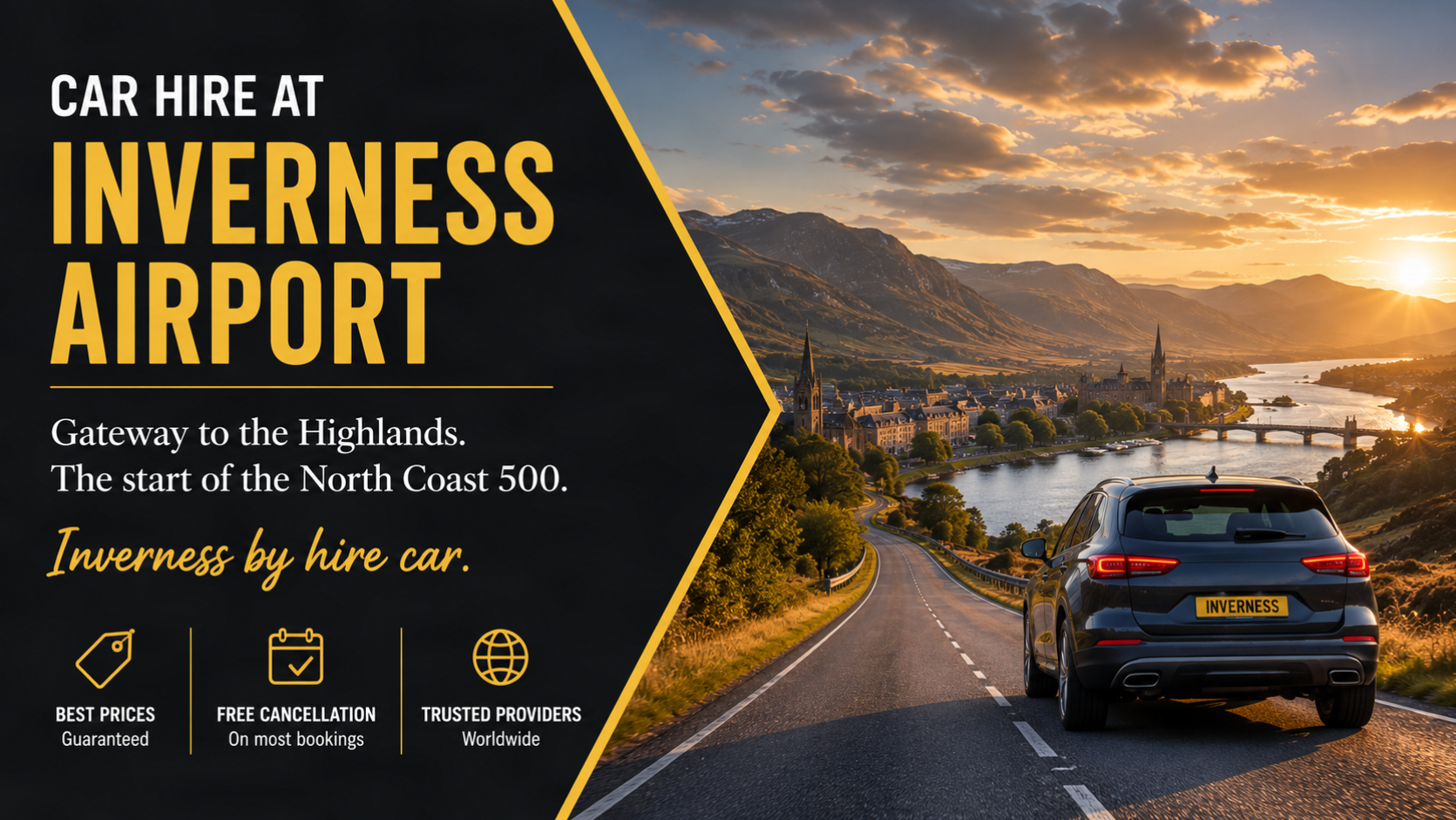Car hire at Inverness Airport, your gateway to the Highlands and the start of the North Coast 500
